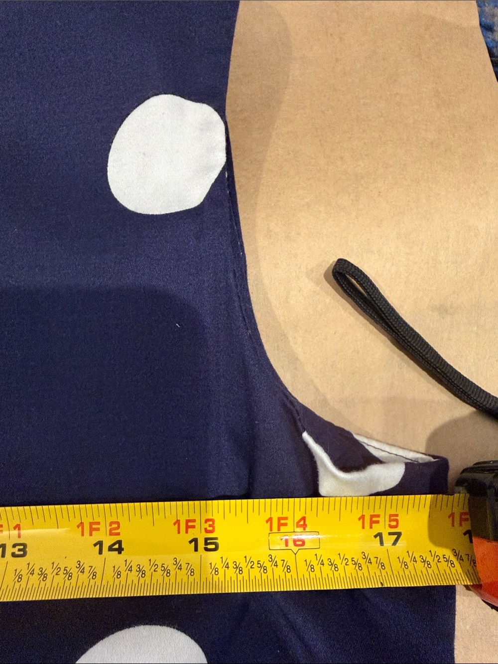 Anne Klein Navy & White Polka Dots womens Cotton Midi Dress With Sash Dress Sz S - Picture 8 of 9